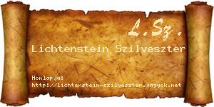 Lichtenstein Szilveszter névjegykártya